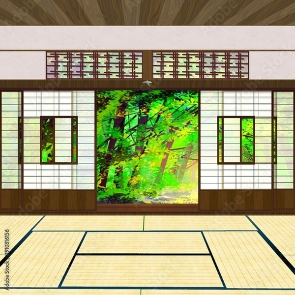 Obraz 縁側のある和室