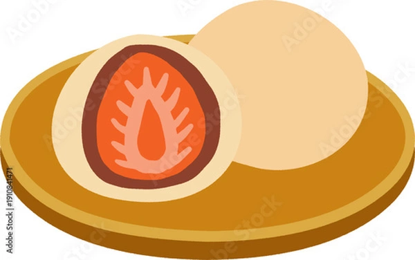 Obraz 苺大福のイラスト