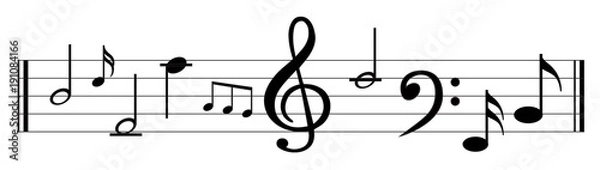 Fototapeta Music note background