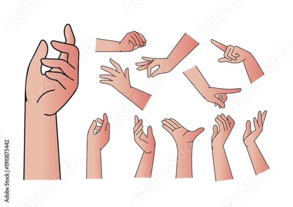 Obraz Cartoon hand palm gesture