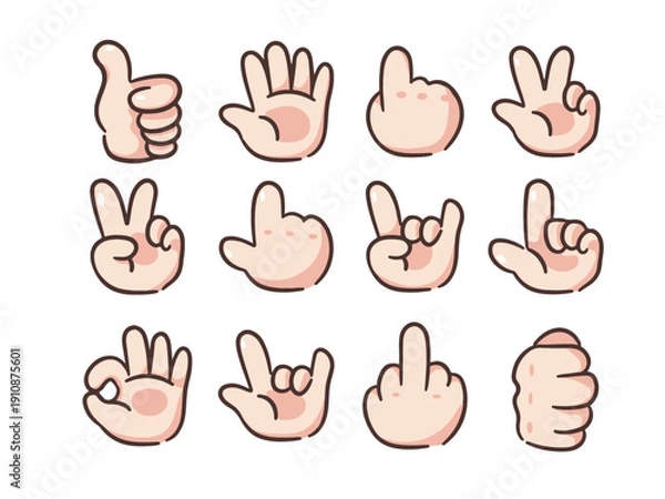 Obraz Cartoon hand palm gesture