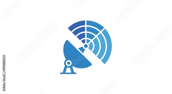 Obraz Satellite Dish Receiving Signal Waves.