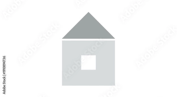 Obraz Simple Grey House Icon Design.