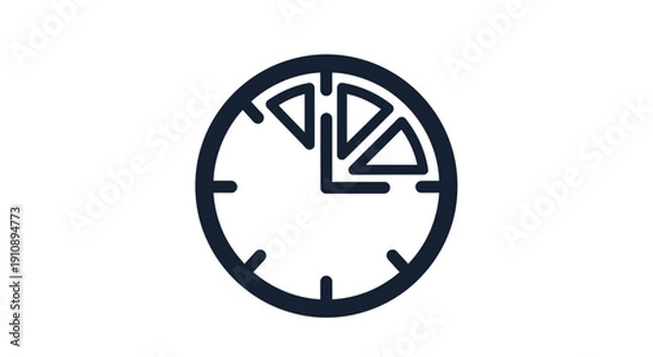Obraz Simple Black Clock Face Showing Time.