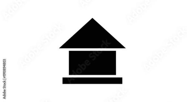 Obraz Simple Black House Icon Symbol.