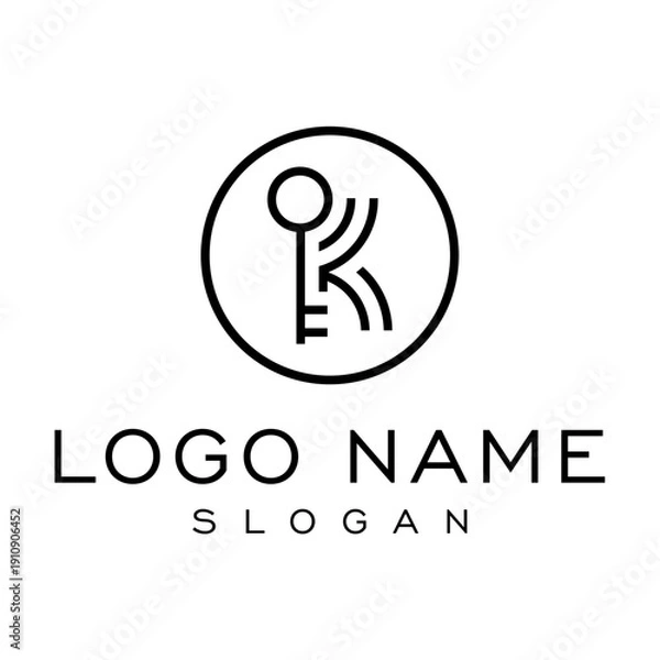 Obraz Letter K Key Logo Vector