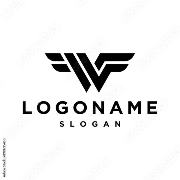 Obraz Initial letter W or WF logo vector