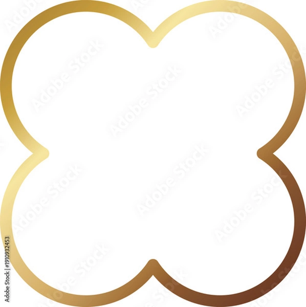 Obraz 高級感のあるクローバーのメタルフレーム　ゴールド