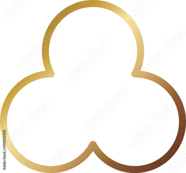 Obraz 高級感のあるクローバーのメタルフレーム　ゴールド