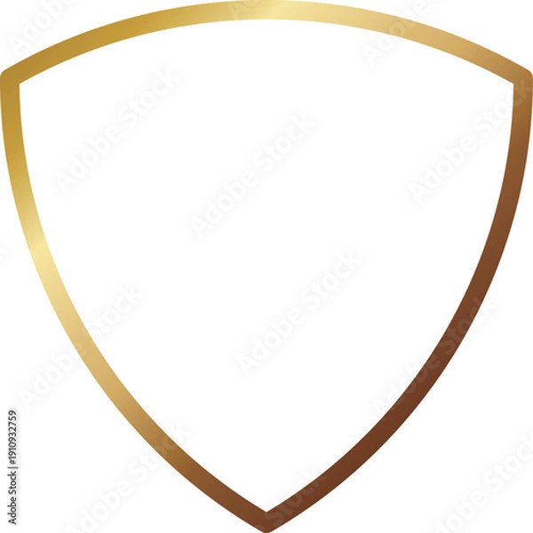 Obraz 高級感のある盾形のメタルフレーム　ゴールド