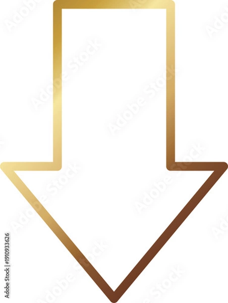 Obraz 高級感のある矢印のメタルフレーム　ゴールド