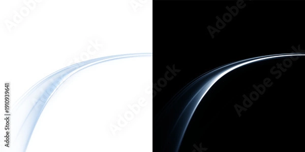 Obraz Elegant Translucent Blue Light Ribbon Flowing In Dynamic Curved Shape