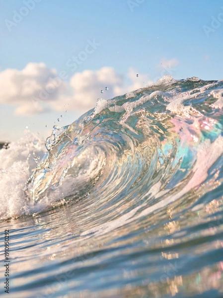 Obraz Ocean Surface Wave with Soft Foam and Reflection