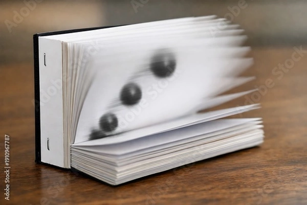 Obraz Dynamic Book Pages Flipping with Abstract Motion Blur