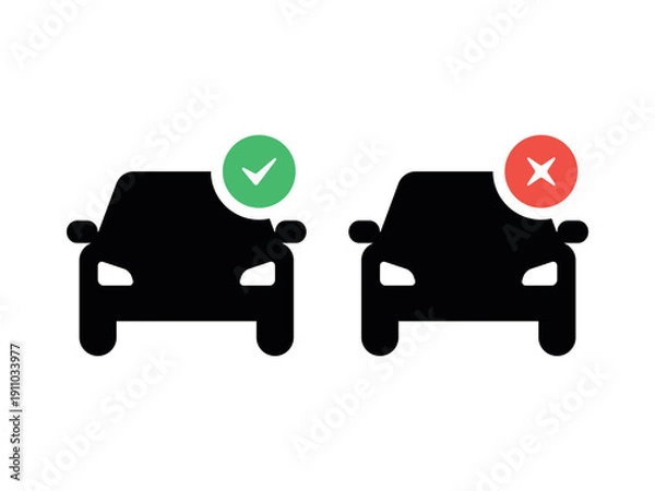 Obraz Car check mark icon set. Vector illustration