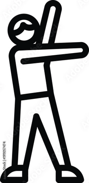 Obraz stick figure holding baseball bat