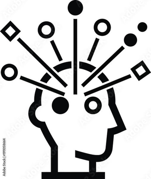 Obraz creative thinking concept with human head