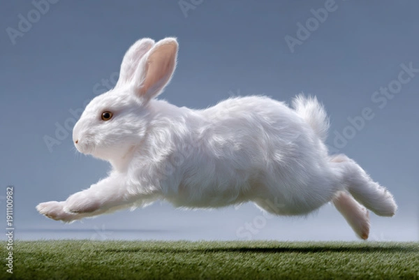 Obraz Laufender, Hase Osterhase, Generative AI