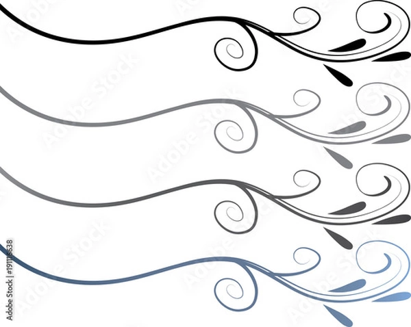 Fototapeta Calligraphic decorative elements with lines
