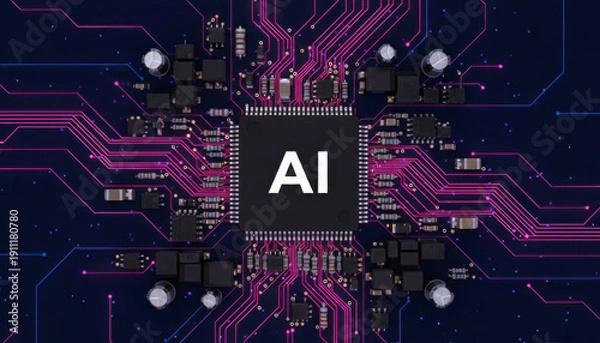 Obraz Artificial Intelligence Chip On Circuit