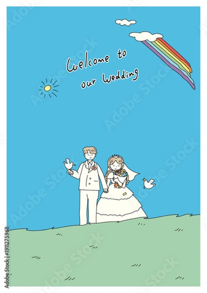 Obraz 青空結婚ウェルカムボード