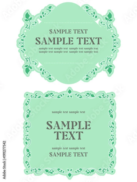 Obraz アンティーク風な植物の装飾用フレーム