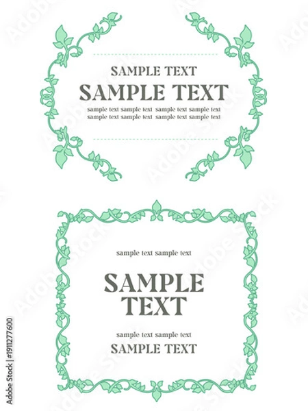 Obraz アンティーク風な植物の装飾用フレーム