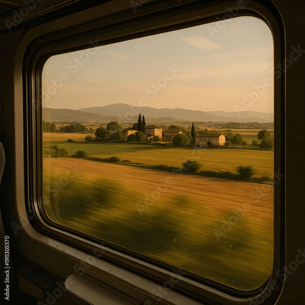 Obraz driving through the fields