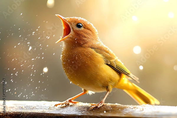 Obraz robin on a branch