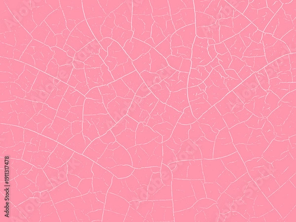 Obraz 塗装やガラスなどのヒビや亀裂などのイメージの網状の画像素材　白線　ピンク
