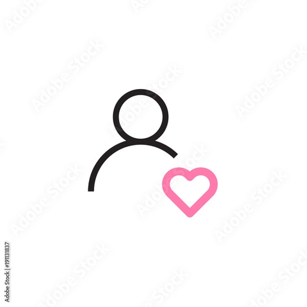 Fototapeta man with heart icon Vector illustration, EPS10.