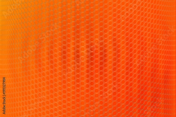 Obraz 暖かい円柱形ハニカムグリッド構造模様入り赤オレンジ色グラデーションテクスチャー