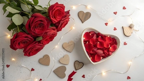 Obraz red rose petals