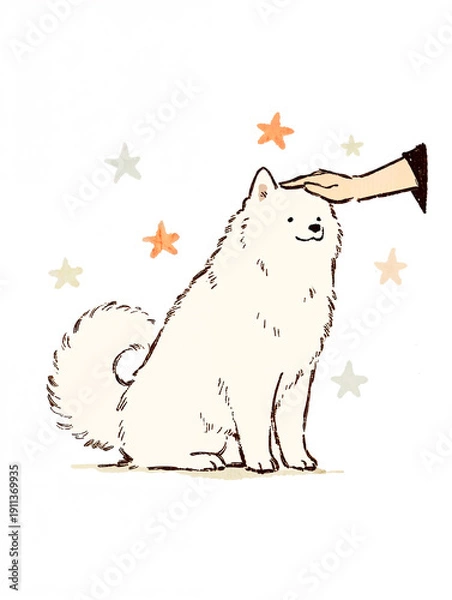 Obraz 撫でられる犬