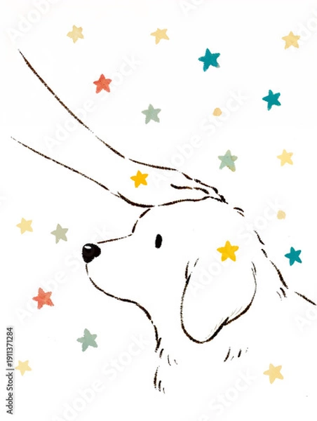 Obraz 頭を撫でられる犬