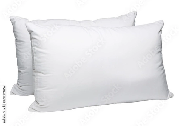 Obraz Two White Pillows on White Background