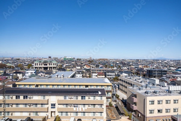 Obraz 川越市大袋付近の風景