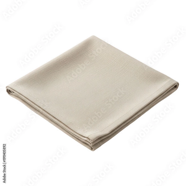 Obraz Folded beige microfiber cloth isolated on transparent background