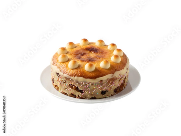 Obraz Simnel Easter Cake on a white background

