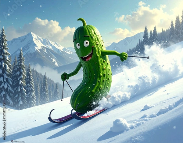 Obraz キュウリのスキー
