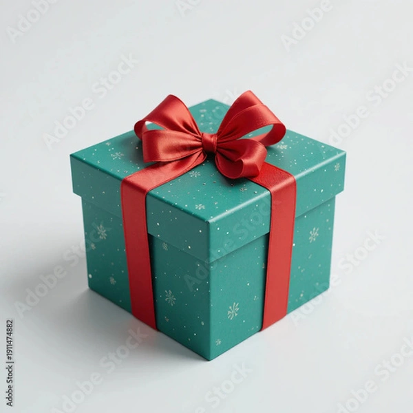 Obraz gift box with red ribbon