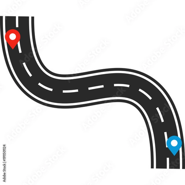 Obraz Road Map Location