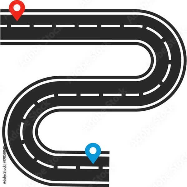 Obraz Road Map Location