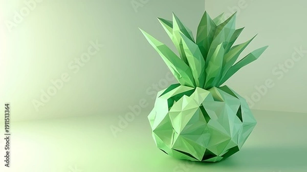Obraz Geometric lime green pineapple illustration
