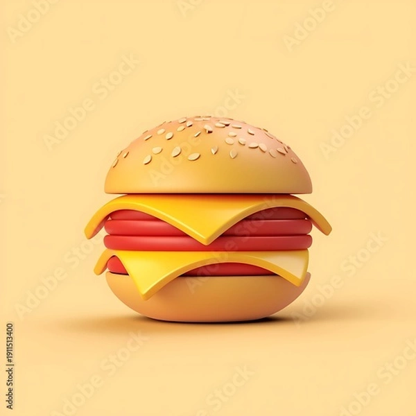Obraz Geometric pastel hamburger design
