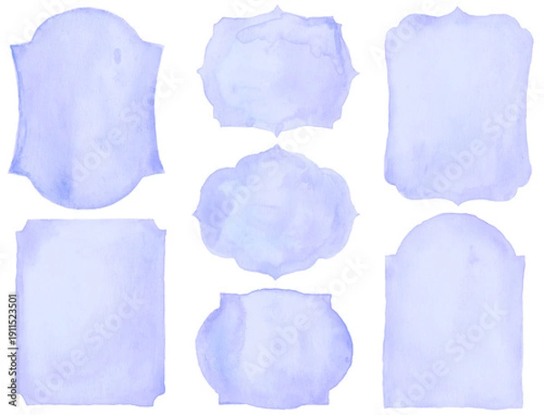 Obraz フレーム、水彩、、パステルカラー、紫、青