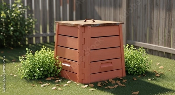 Obraz Compost Bin in a Backyard Garden.