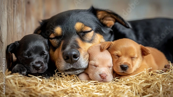 Obraz two dogs lying on the floor