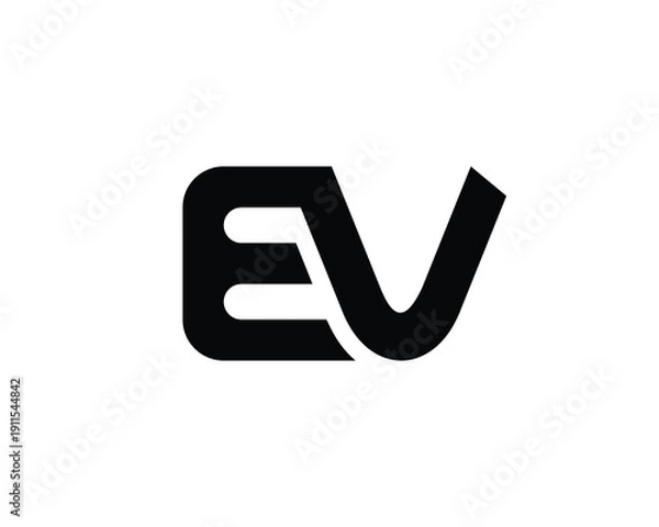 Fototapeta EV Logo Design. EV
