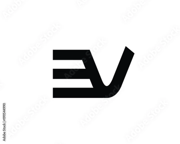 Fototapeta EV Logo Design. EV